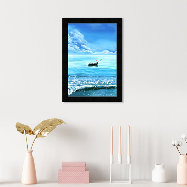 Oliver Gal Adrift, Cloudy Ocean Boat Coastal Picture Frame Painting